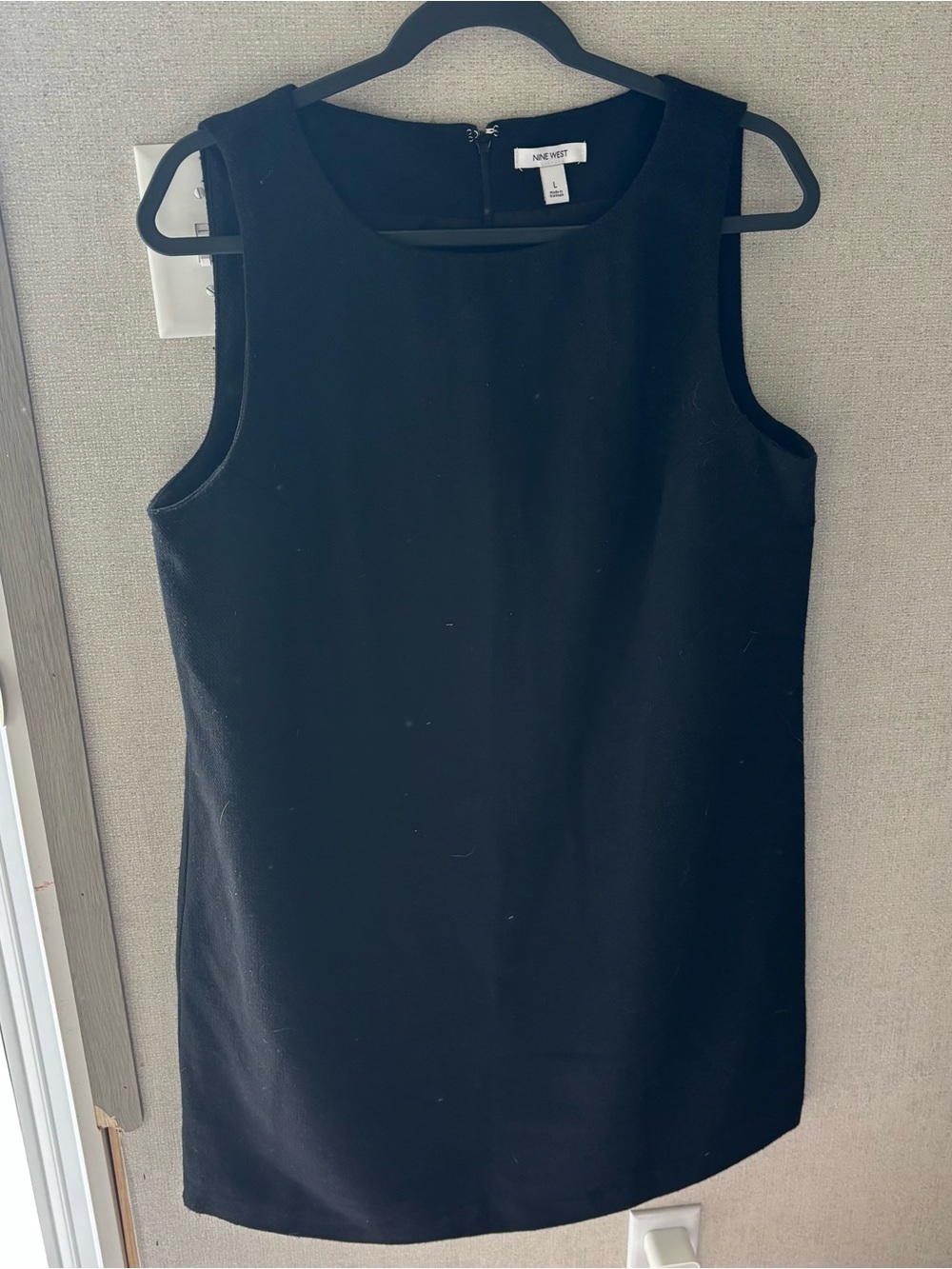 Nine West Black Sleeveless Mini Shift Dress